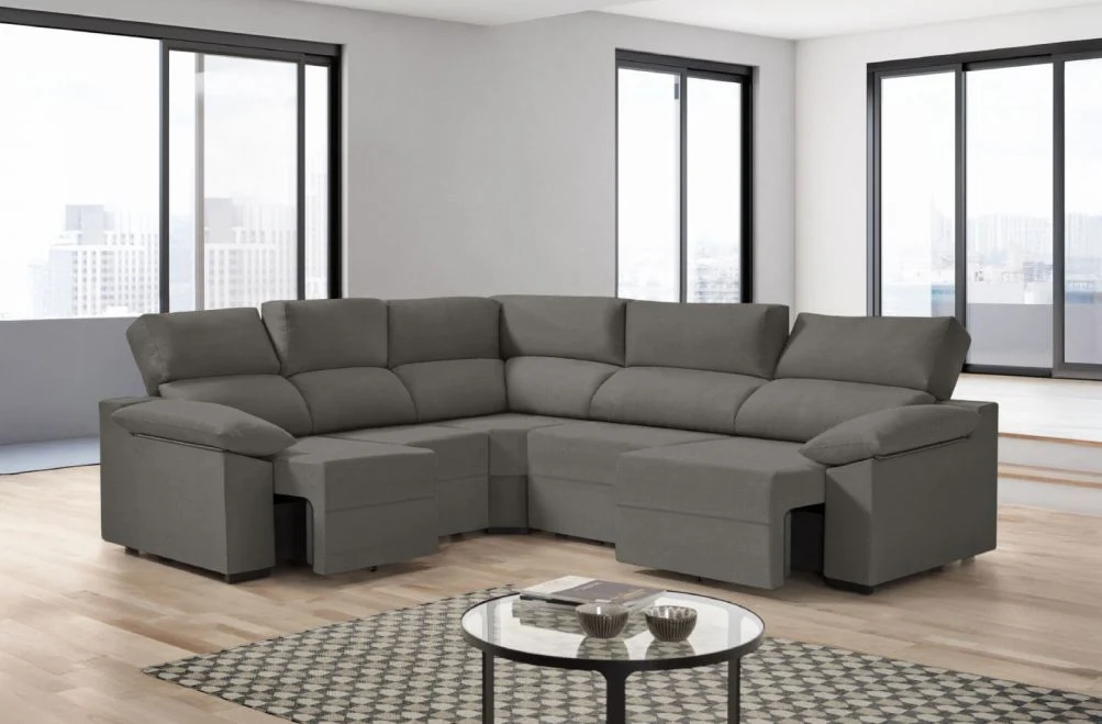 Sofá rinconera de tela Dener XL de HOME - principal