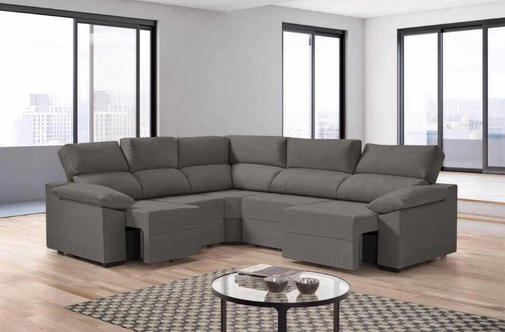 Sofá rinconera de tela Dener XL de HOME - principal