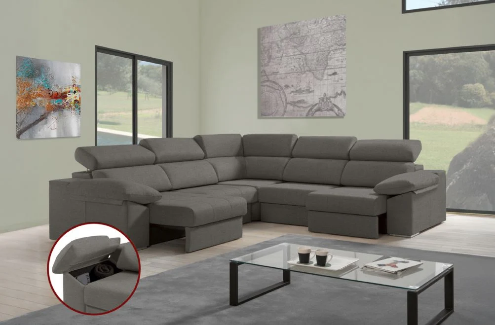 Sofá rinconera de tela Daresma XL de HOME - principal