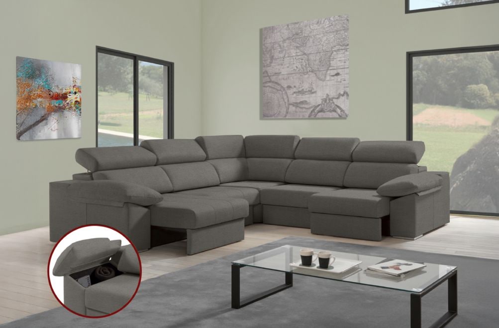 Sofá rinconera de tela Daresma XL de HOME - principal