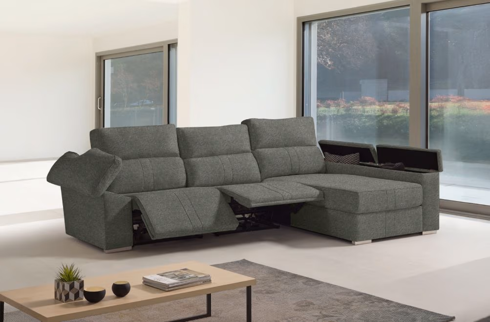 Sofá chaise longue relax de tela Coleman de HOME - principal