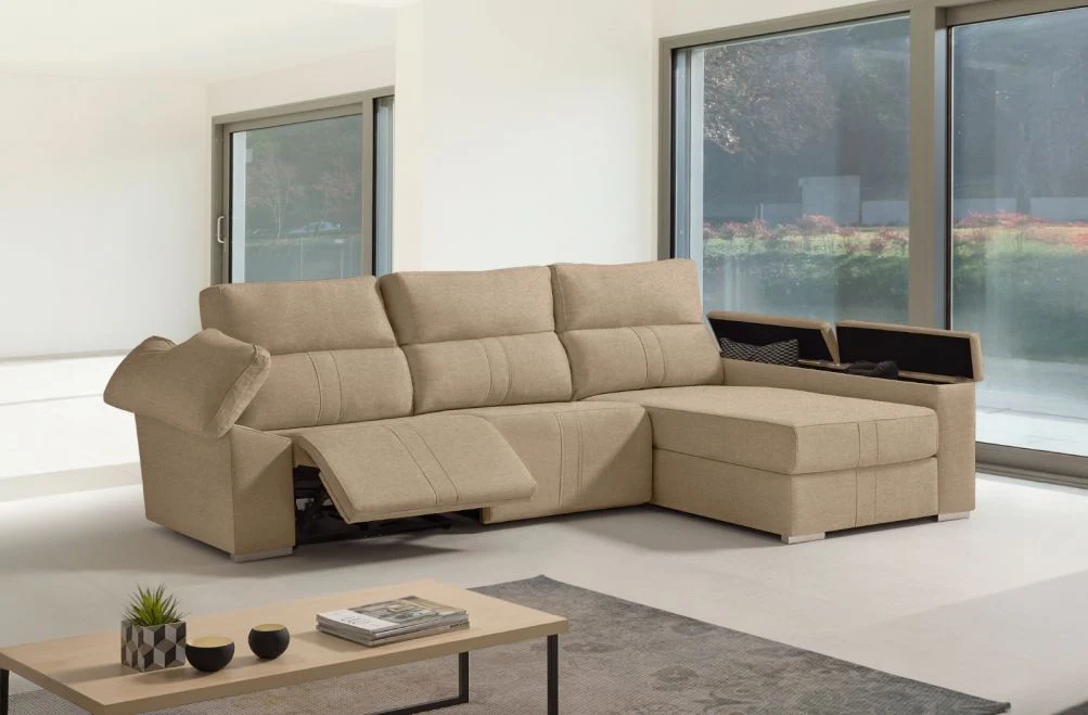 Sofá chaise longue relax de tela Coleman de HOME - principal