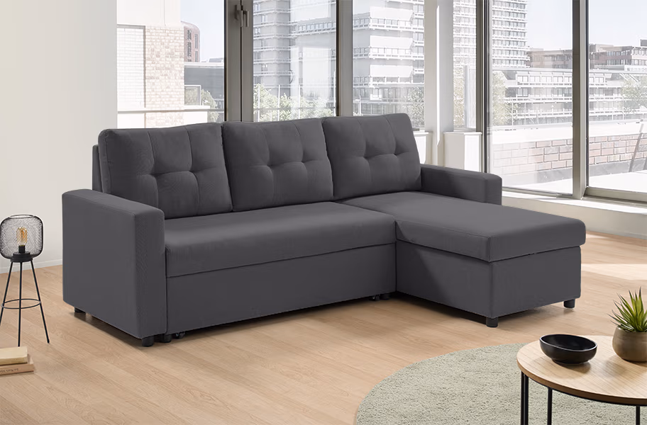 Sofá cama de tela Bilbo extra de HOME - principal