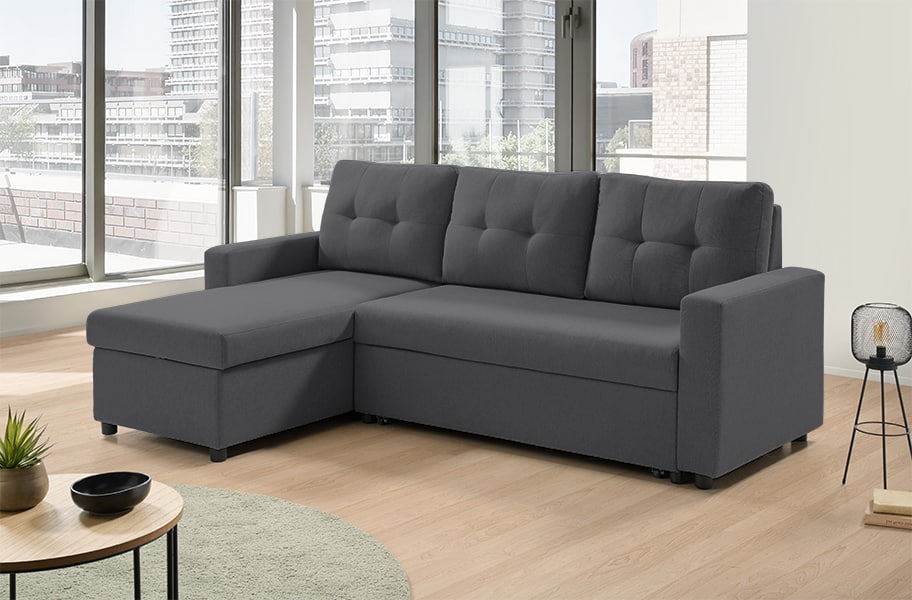 Sofá cama de tela Bilbo extra de HOME - principal