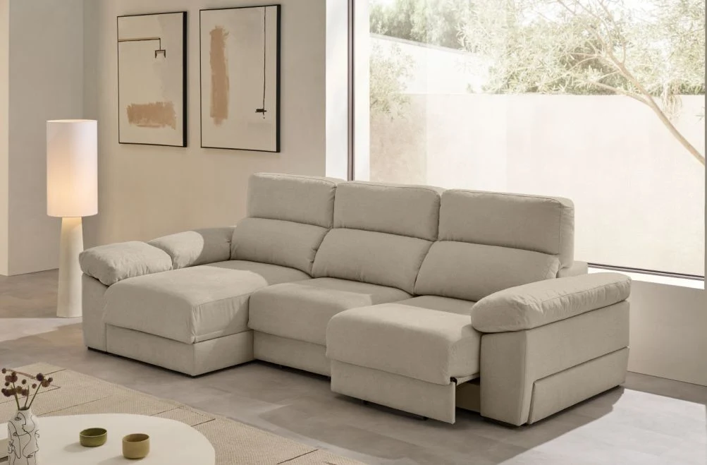 Sofá chaise longue de tela Evan de Stylekomfort - principal