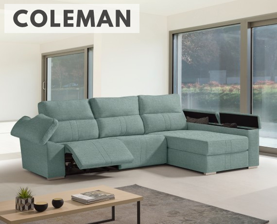 Sofá chaise longue relax de tela Coleman de HOME - La Tienda HOME